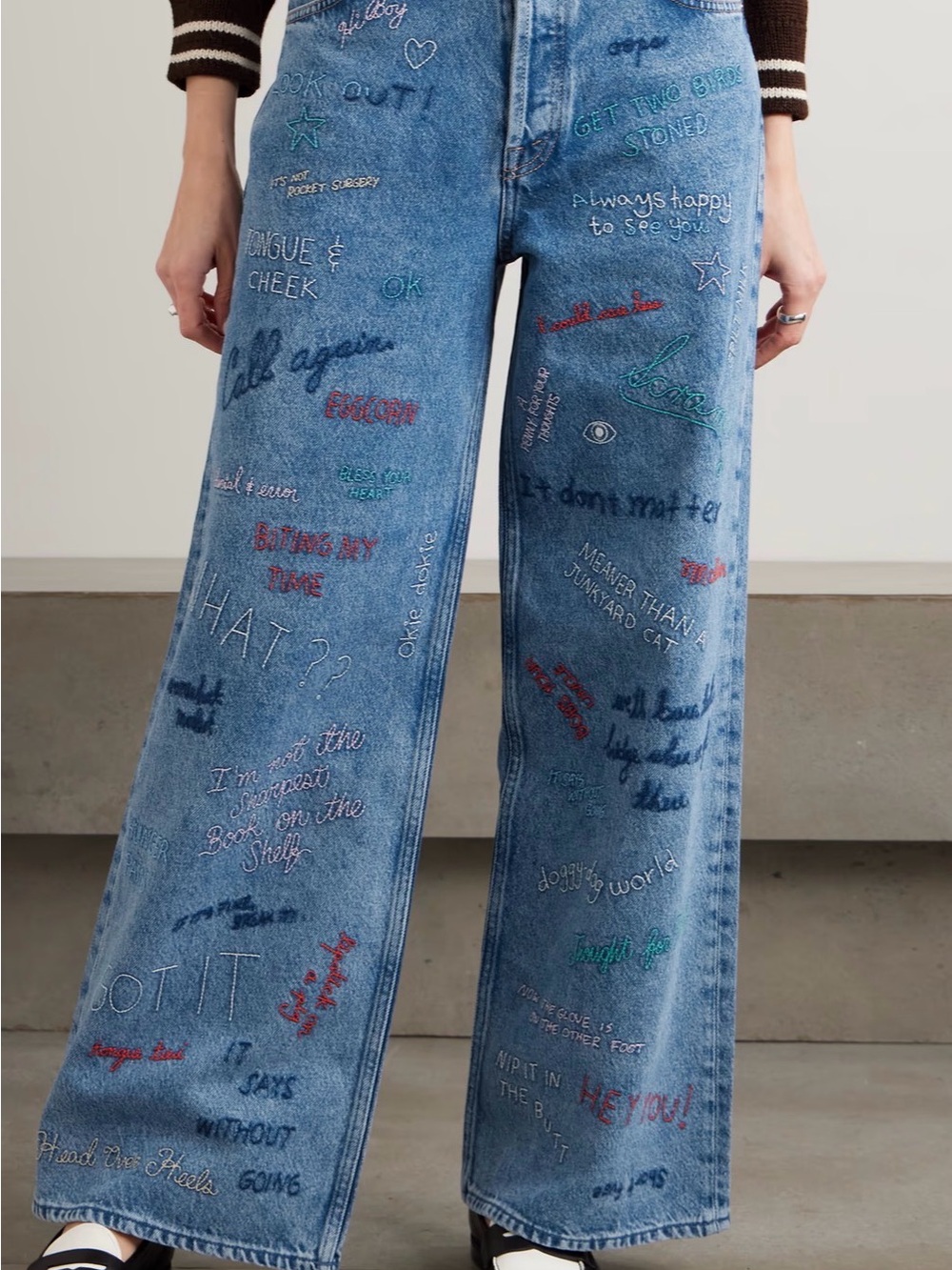 MOTHER Double Dip Nerdy Alphabet Soup Jeans